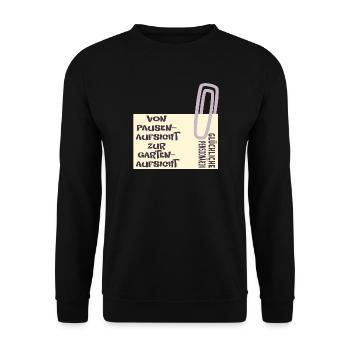 Abschied Lehrerin - Pensionärin Garten - Unisex Pullover - Schwarz - Vorne - Alina (178cm) & Michal (187cm)