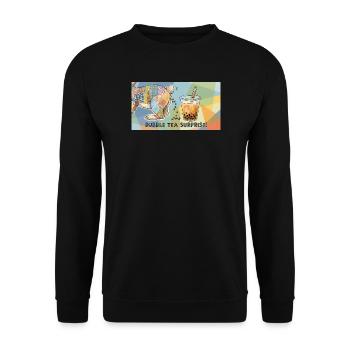 Bubble Tea Boba Drôle de Lapin mignon - Sweat-shirt Unisexe - noir - Devant - Alina (178cm) & Michal (187cm)
