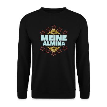 Almina - Unisex Pullover - Schwarz - Vorne - Alina (178cm) & Michal (187cm)