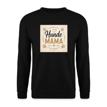 Hunde Mama Herzkreis Design - Unisex Pullover - Schwarz - Vorne - Alina (178cm) & Michal (187cm)