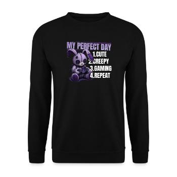 Pastel Goth Soft Goth Gaming Gamer - Unisex Sweatshirt - black - Front - Alina (178cm) & Michal (187cm)