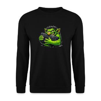 Troll malveillant avec un clavier - Sweat-shirt Unisexe - noir - Devant - Alina (178cm) & Michal (187cm)