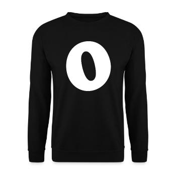Large O Style Print | Letter O | O Logo - Unisex Sweatshirt - black - Front - Alina (178cm) & Michal (187cm)