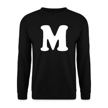 Large M Style Print | Letter M | M Logo - Unisex Sweatshirt - black - Front - Alina (178cm) & Michal (187cm)