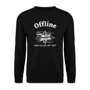 Angeln Genuss - Unisex Pullover - Schwarz - Vorne - Alina (178cm) & Michal (187cm)