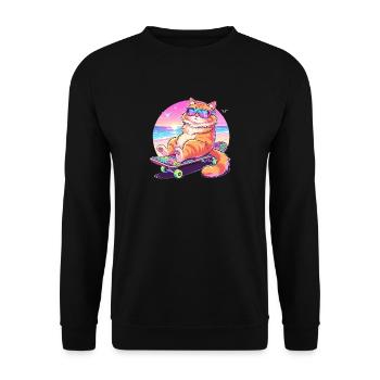 Lunettes de soleil pour skateboard pour chat - Sweat-shirt Unisexe - noir - Devant - Alina (178cm) & Michal (187cm)