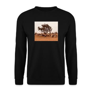 Des chèvres sous un arbre dans la savane - Sweat-shirt Unisexe - noir - Devant - Alina (178cm) & Michal (187cm)