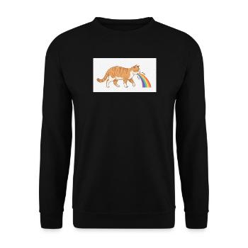 Chat crachant arc-en-ciel - Sweat-shirt Unisexe - noir - Devant - Alina (178cm) & Michal (187cm)