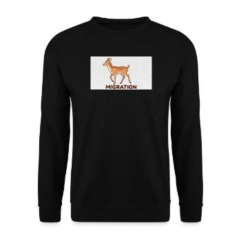 Illustration des cerfs migrateurs - Sweat-shirt Unisexe - noir - Devant - Alina (178cm) & Michal (187cm)