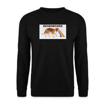 Beagle mit Regenbogenstrahl - Unisex Pullover - Schwarz - Vorne - Alina (178cm) & Michal (187cm)