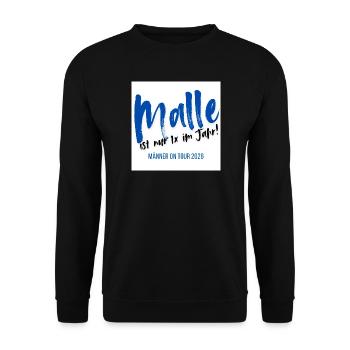 Malle Männer Tour 2026 Grafik - Unisex Pullover - Schwarz - Vorne - Alina (178cm) & Michal (187cm)
