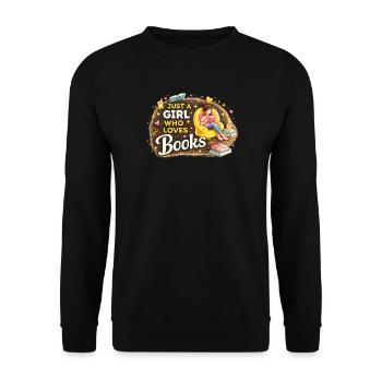 Book Lover Gift for Book Nerd - Unisex Sweatshirt - black - Front - Alina (178cm) & Michal (187cm)