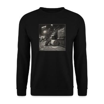 Biber Papierfabrik Industrial Retro Animal Crime - Unisex Pullover - Schwarz - Vorne - Alina (178cm) & Michal (187cm)