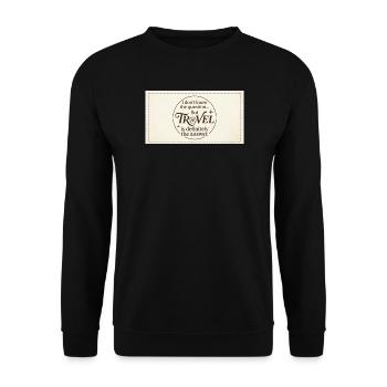 Reisen ist die Antwort – Vintage Kreis - Unisex Pullover - Schwarz - Vorne - Alina (178cm) & Michal (187cm)