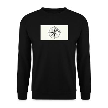 Glück Kompass Vintage - Unisex Pullover - Schwarz - Vorne - Alina (178cm) & Michal (187cm)