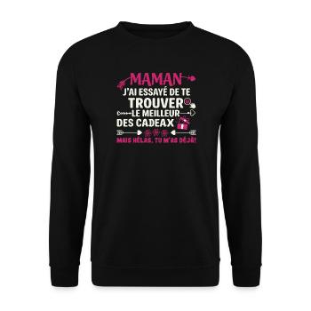 Maman Meilleur Cadeau Humour Tu M As Déjà - Sweat-shirt Unisexe - noir - Devant - Alina (178cm) & Michal (187cm)