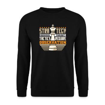Échiquier des joueurs d’échecs - Sweat-shirt Unisexe - noir - Devant - Alina (178cm) & Michal (187cm)