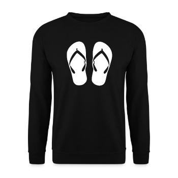 Flipflops_weiss_Sommer_Strand_Urlaub_Geschenk - Unisex Sweatshirt - black - Front - Alina (178cm) & Michal (187cm)