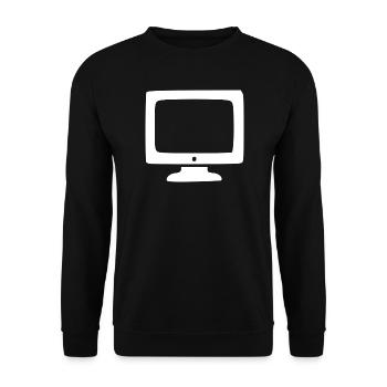 Rétro Computer White Vintage années 80 et 90 - Sweat-shirt Unisexe - noir - Devant - Alina (178cm) & Michal (187cm)