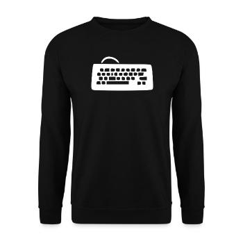 Clavier d’ordinateur rétro blanc vintage années 80 90 - Sweat-shirt Unisexe - noir - Devant - Alina (178cm) & Michal (187cm)