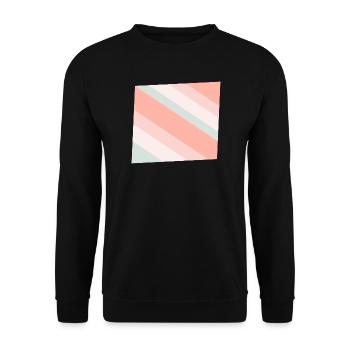 Bandes diagonales pastel Pêche menthe - Sweat-shirt Unisexe - noir - Devant - Alina (178cm) & Michal (187cm)