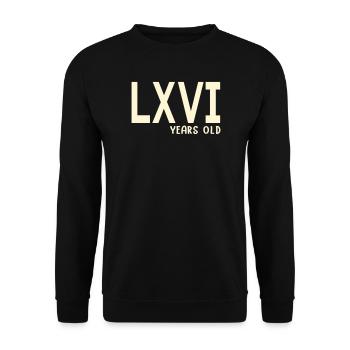 Chiffres romains 66 - Sweat-shirt Unisexe - noir - Devant - Alina (178cm) & Michal (187cm)