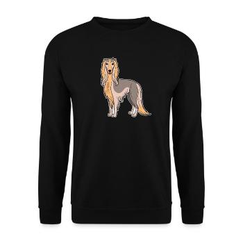 Afghan Hound (comic) - Unisex Sweatshirt - black - Front - Alina (178cm) & Michal (187cm)
