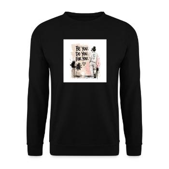 C44E0514-D160-4EC5-B75F-FFC0E88E6842 - Unisex Sweatshirt - black - Front - Alina (178cm) & Michal (187cm)