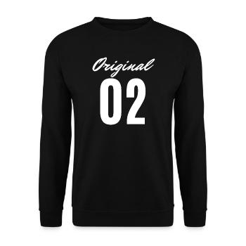 Original 02 Font Logo - Unisex Sweatshirt - black - Front - Alina (178cm) & Michal (187cm)