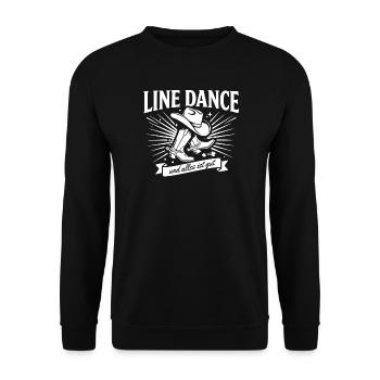 Line Dance Cowboy Boots Grafik - Unisex Pullover - Schwarz - Vorne - Alina (178cm) & Michal (187cm)