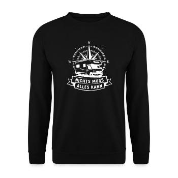 Nichts Muss Alles Kann Camper - Unisex Pullover - Schwarz - Vorne - Alina (178cm) & Michal (187cm)
