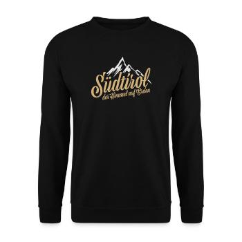 Südtirol, der Himmel auf Erden - Unisex Pullover - Schwarz - Vorne - Alina (178cm) & Michal (187cm)
