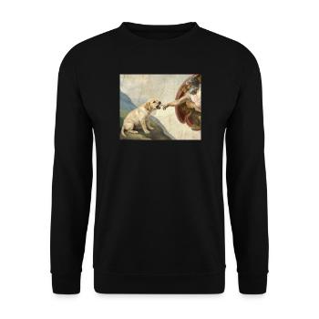 Mème de chien Dieu main Labrador Chiens - Sweat-shirt Unisexe - noir - Devant - Alina (178cm) & Michal (187cm)