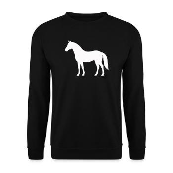Horse silhouette in white on black - Unisex Sweatshirt - black - Front - Alina (178cm) & Michal (187cm)