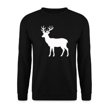 Silhouette de cerf clair de lune - Sweat-shirt Unisexe - noir - Devant - Alina (178cm) & Michal (187cm)
