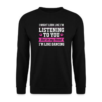 Line Dance - Unisex Sweatshirt - black - Front - Alina (178cm) & Michal (187cm)