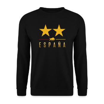 Spanien Zweiter Stern Fußball - Unisex Pullover - Schwarz - Vorne - Alina (178cm) & Michal (187cm)
