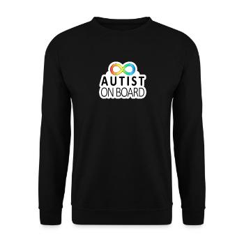 Autiste à bord : autocollants sur la neurodiversité - Sweat-shirt Unisexe - noir - Devant - Alina (178cm) & Michal (187cm)