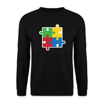 Autism Puzzle Icon - Unisex Sweatshirt - black - Front - Alina (178cm) & Michal (187cm)