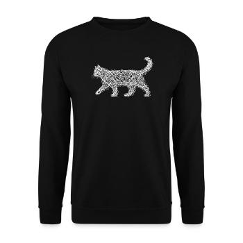 Scribble Cat Abstract Sketch Minimalist Art - Unisex Sweatshirt - black - Front - Alina (178cm) & Michal (187cm)