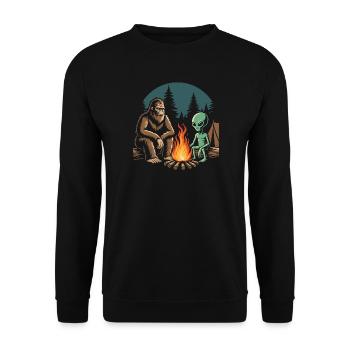 Randonnée - Aventure en plein air - Bigfoot et Alien - Sweat-shirt Unisexe - noir - Devant - Alina (178cm) & Michal (187cm)