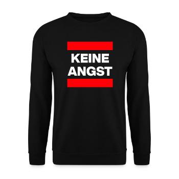 KEINE ANGST NIE WIEDER IST JETZT, WEISS, NO NZS - Unisex Pullover - Schwarz - Vorne - Alina (178cm) & Michal (187cm)