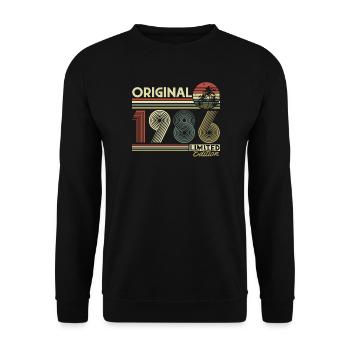 Original 1986 Vintage Vintage Retro Birthday - Unisex Sweatshirt - black - Front - Alina (178cm) & Michal (187cm)