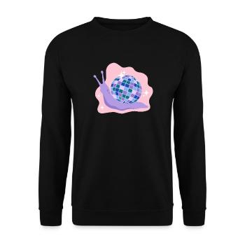 Discokugel-Schnecke - Unisex Pullover - Schwarz - Vorne - Alina (178cm) & Michal (187cm)