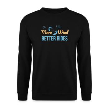 Plus de vent, de meilleures attractions – T-shirt de kitesurf - Sweat-shirt Unisexe - noir - Devant - Alina (178cm) & Michal (187cm)