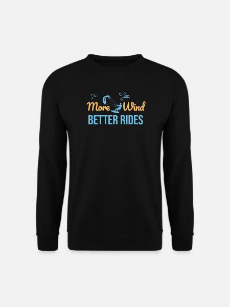 More Wind Better Rides – Kitesurfing T-Shirt - Unisex Pullover - Schwarz