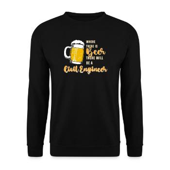 Bau Ingenieur Baustelle Bauarbeiter - Unisex Pullover - Schwarz - Vorne - Alina (178cm) & Michal (187cm)