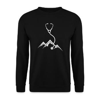 Stethoscope Mountains Medicine Hiking Care - Sweat-shirt Unisexe - noir - Devant - Alina (178cm) & Michal (187cm)
