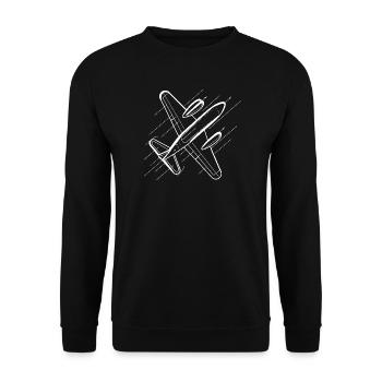 Art de la ligne d’avion - Sweat-shirt Unisexe - noir - Devant - Alina (178cm) & Michal (187cm)