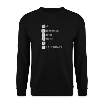 Montagsrätsel - Unisex Pullover - Schwarz - Vorne - Alina (178cm) & Michal (187cm)